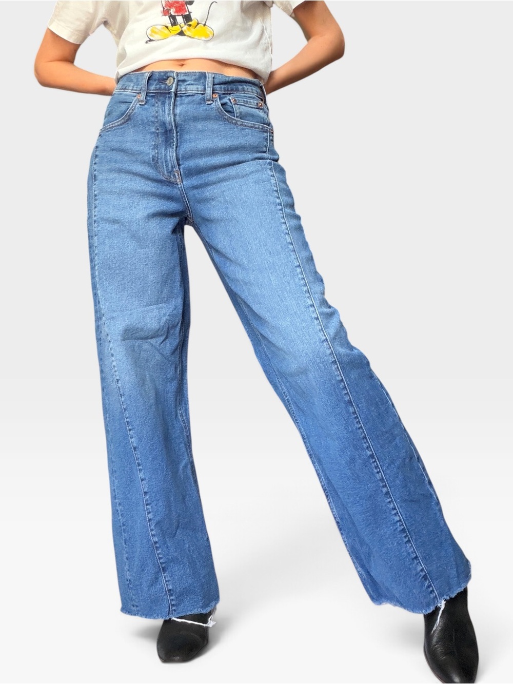 GAP Stride Blue High-Rise Wide Leg Ankle Jeans 4 / 27 Tall
